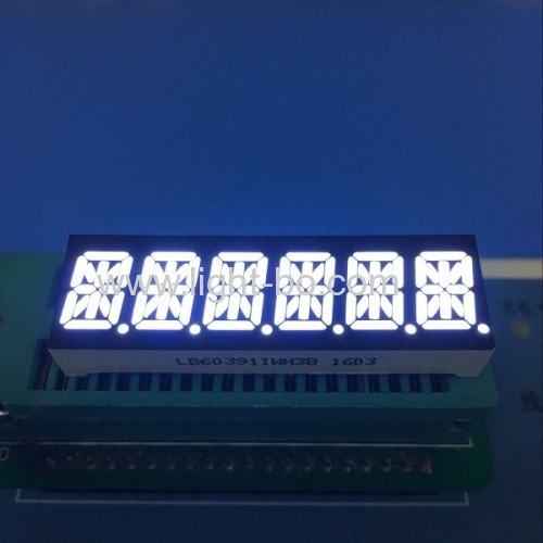 Ultra niebieska 6-cyfrowa 10-segmentowa dioda LED z 14-segmentowym wyświetlaczem, wspólna anoda do multimediów