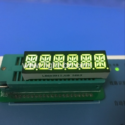 Niestandardowy super bursztynowy 6-cyfrowy 14-segmentowy wyświetlacz LED 0,39 dla wskaźnika cyfrowego