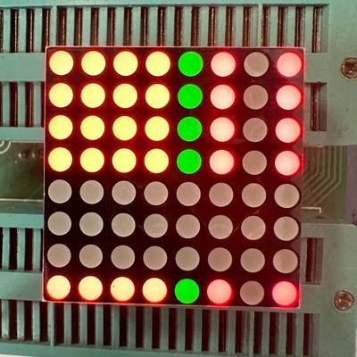 Wydajność stacjonariusza anodowego 3mm 8*8DOT Macierzysty wyświetlacz LED dwukolorowy czerwony/zielony dla ruchomych znaków