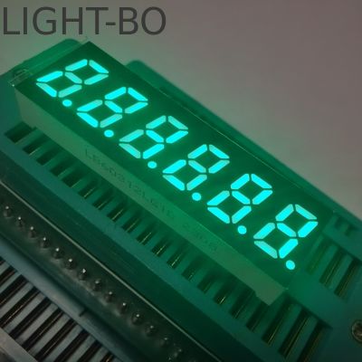 Mały rozmiar 6 cyfrowy 7 segmentów wyświetlacz LED Common Anode Green dla konwertera częstotliwości