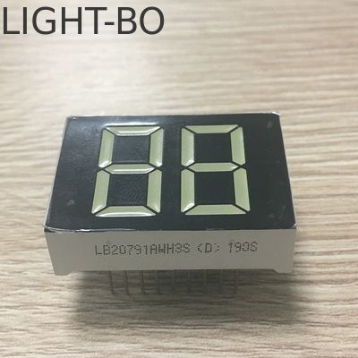 Ultrajaśniejszy czerwony ekran LED o powszechnej anodzie 20 mm biały 2 cyfrowy 7 segmentów