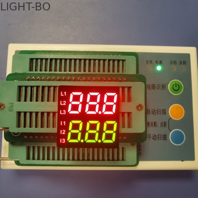 Dwurzędowy, 7-segmentowy wyświetlacz LED o wysokości 8,6 mm, dwukolorowy, 3 cyfry