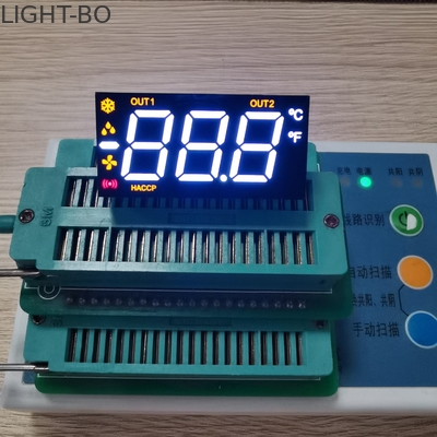 90 ° PIN Bend Ultra czerwony / biały / bursztynowy potrójny 7-segmentowy wyświetlacz LED do kontroli temperatury