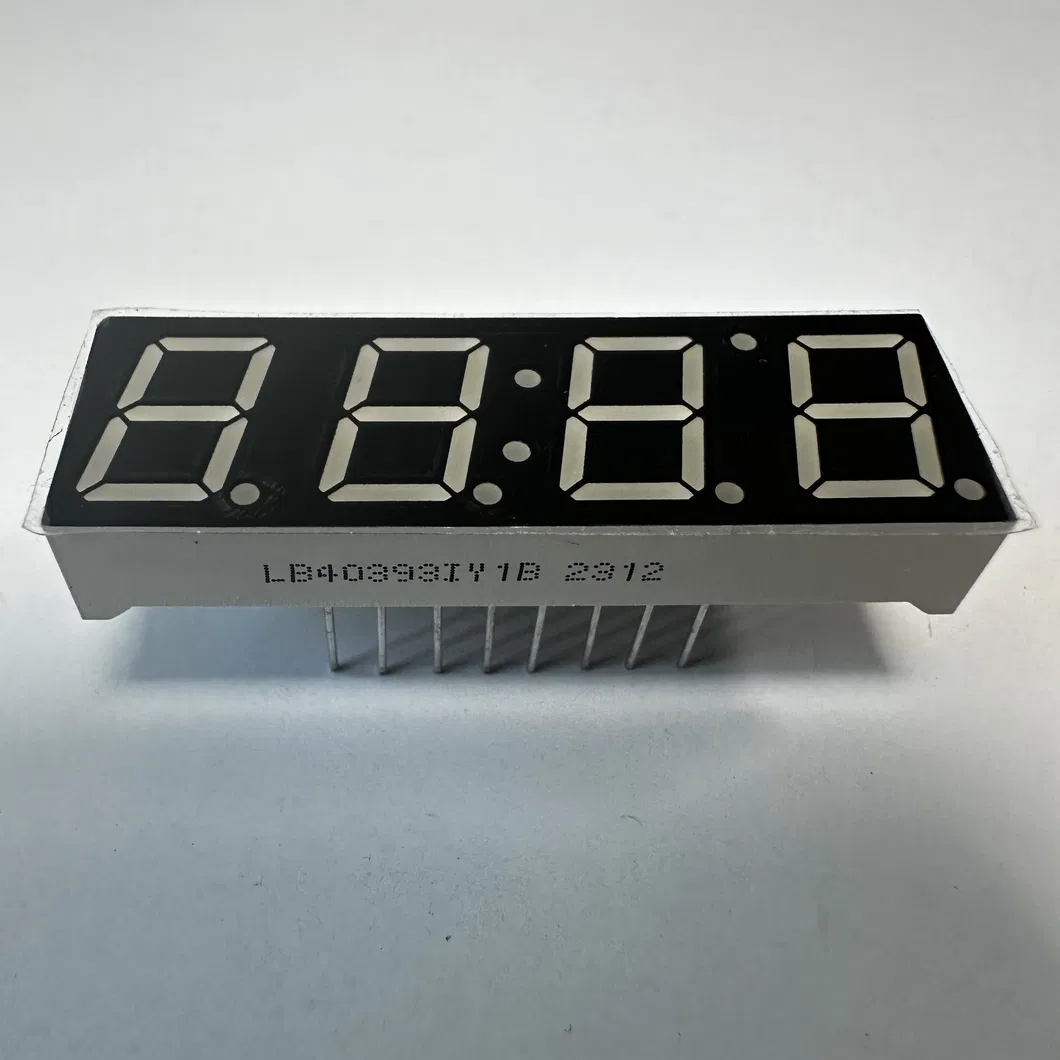 0.39"Żółty 7-segmentowy wyświetlacz LED Common Anode dla wskaźnika wilgotności temperatury 0